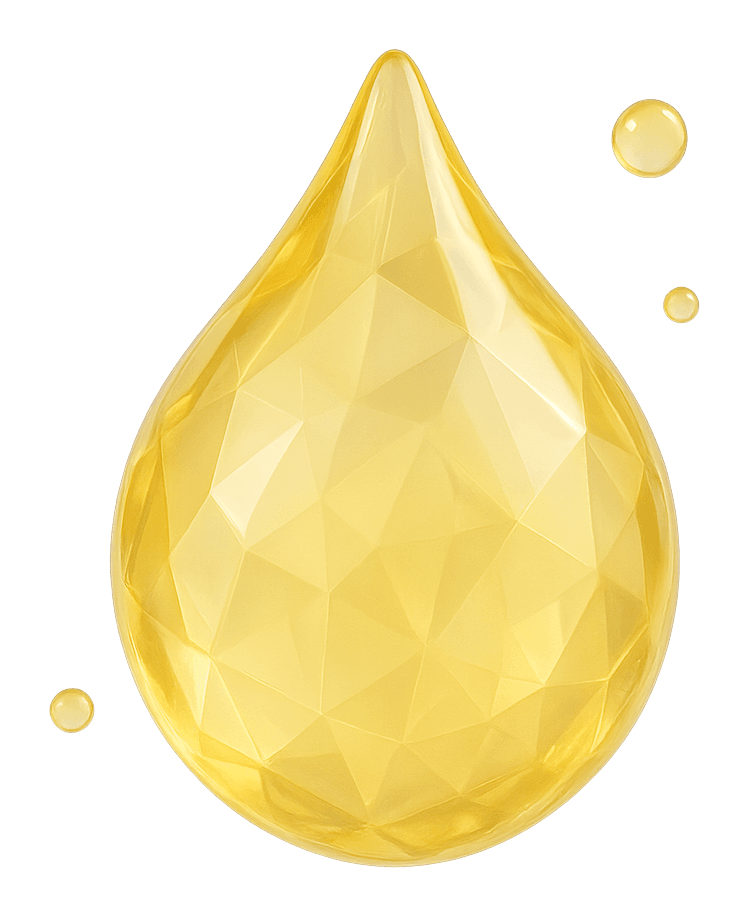 Ilustración de un cristal translúcido de tono amarillo pálido fresco a dorado cítrico